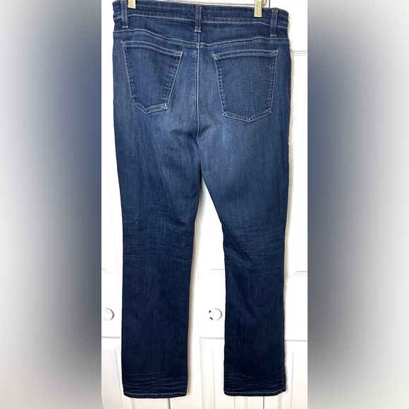 EILEEN FISHER Organic Cotton Denim Jeans Mid Rise Straight Bootcut Leg Dark Wash - Picture 4 of 8